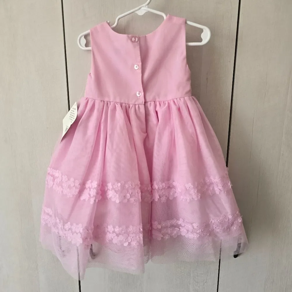 Blueberi Boulevard Baby Girls Embroidered Embellishment mesh dress 24 months